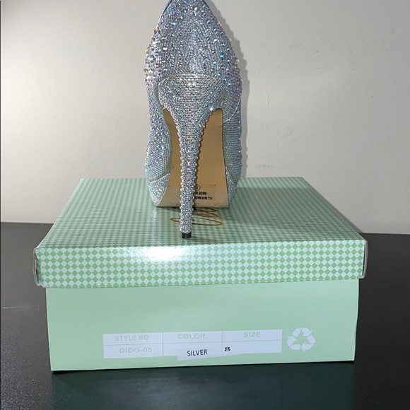 Silver Rhinestone Pumps - Picture 4 of 4